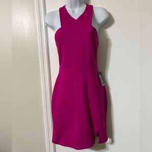 Express magenta cross-front high-neck bodycon mini dress size 2 NWT